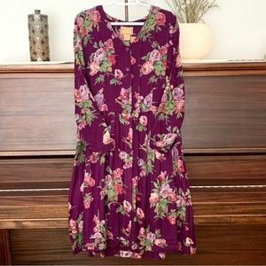 April Cornell Vintage Floral Button Front Dress, Size Small